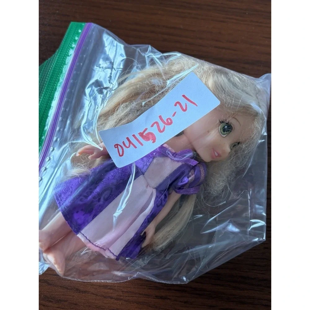Disney Petite 6 Inch Princess Rapunzel Kids Toy Doll with Pink And Purple Dress